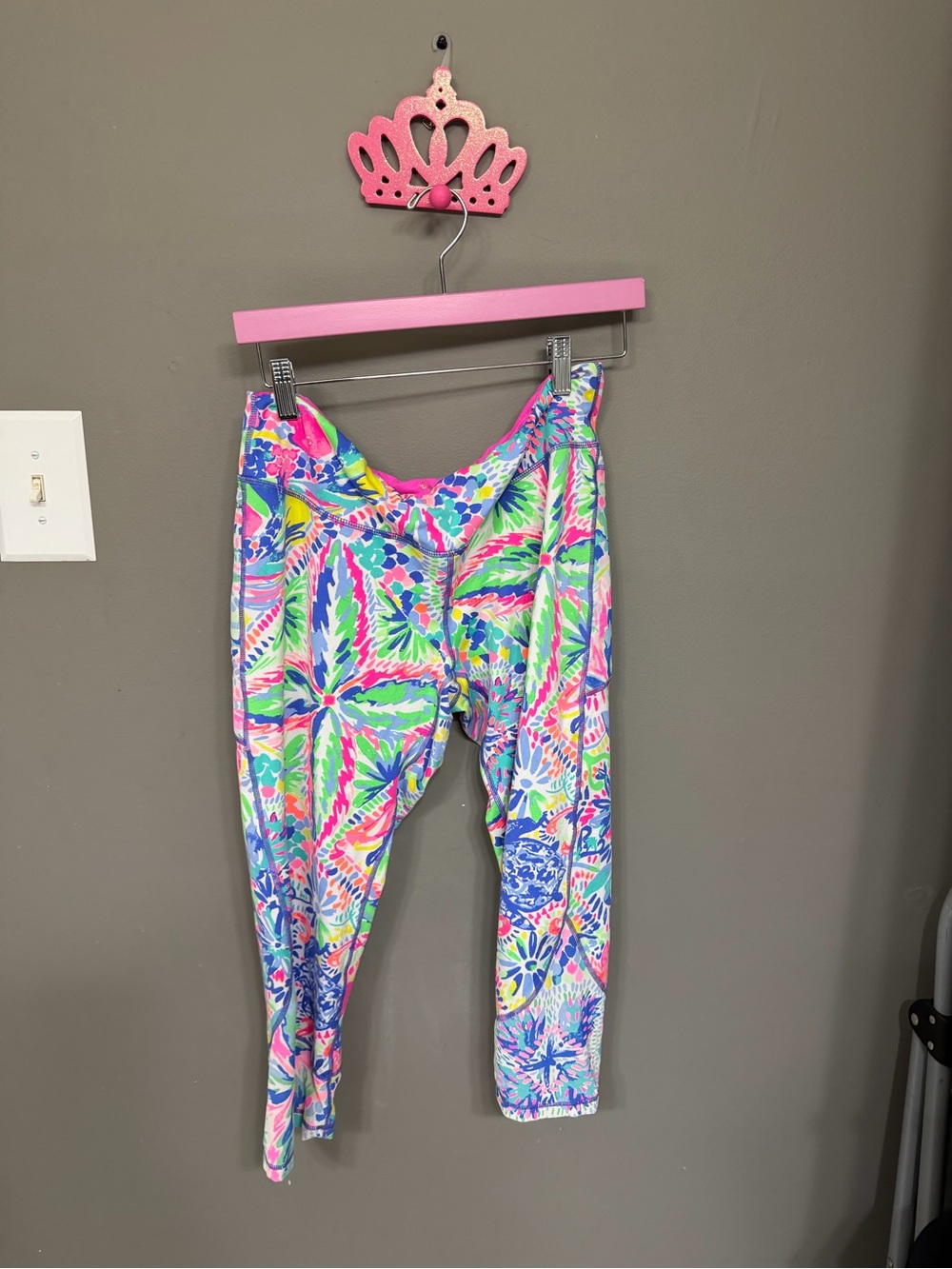 Lilly Pulitzer Luxletic Multicolor Tropical Print Leggings - Pink, Green & Blue